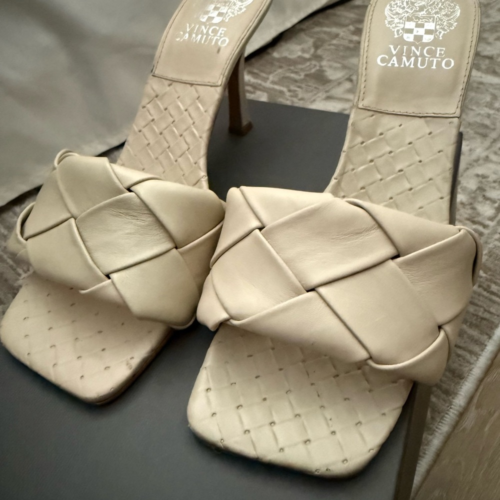 Vince Camuto Beige Woven Heels